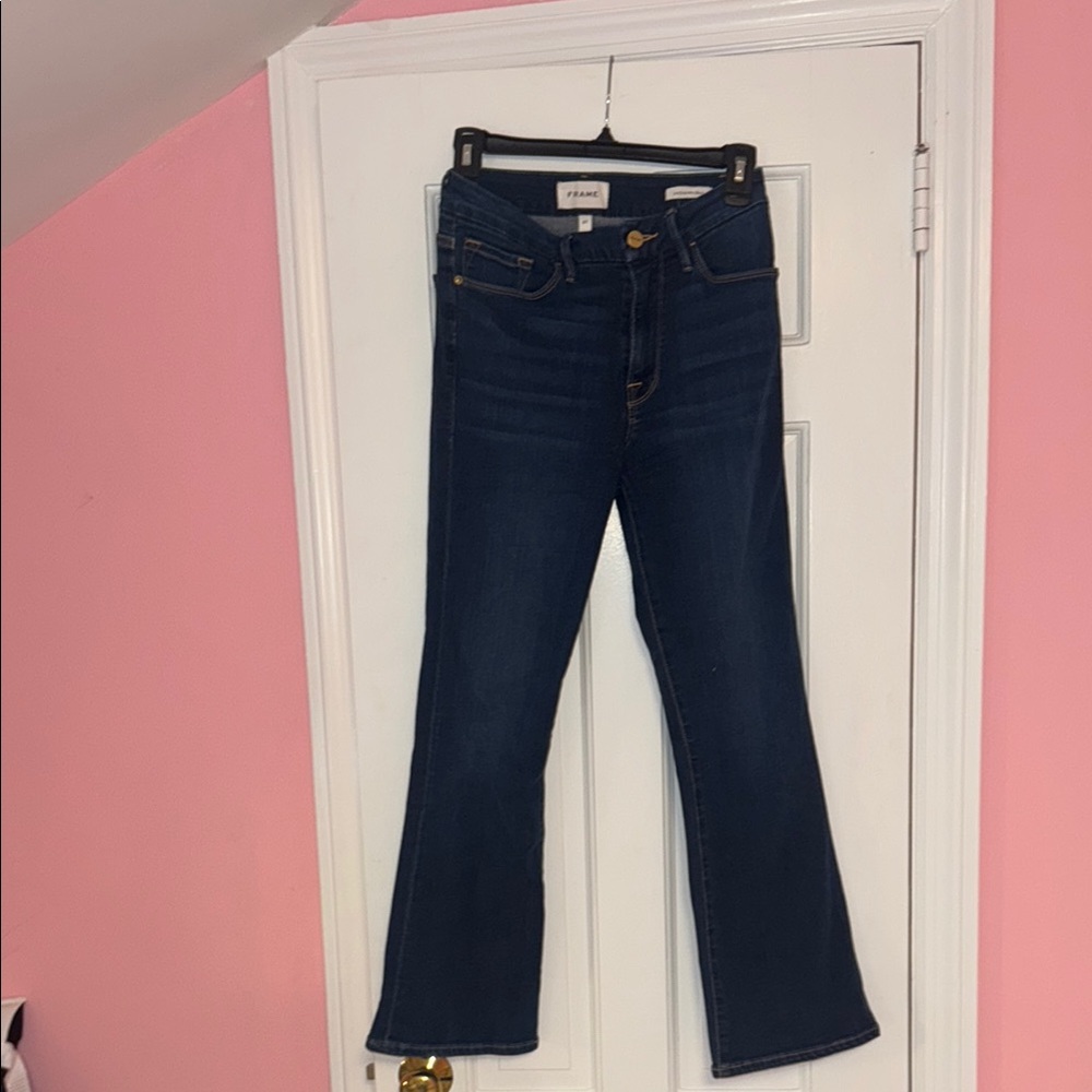 Frame Denim Le Crop Mini Boot Indigo Flare Jeans